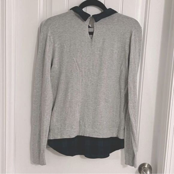 J Crew Factory Women’s Sweater Watch Plaid Collar and Shirttail Size Small - Picture 2 of 10
